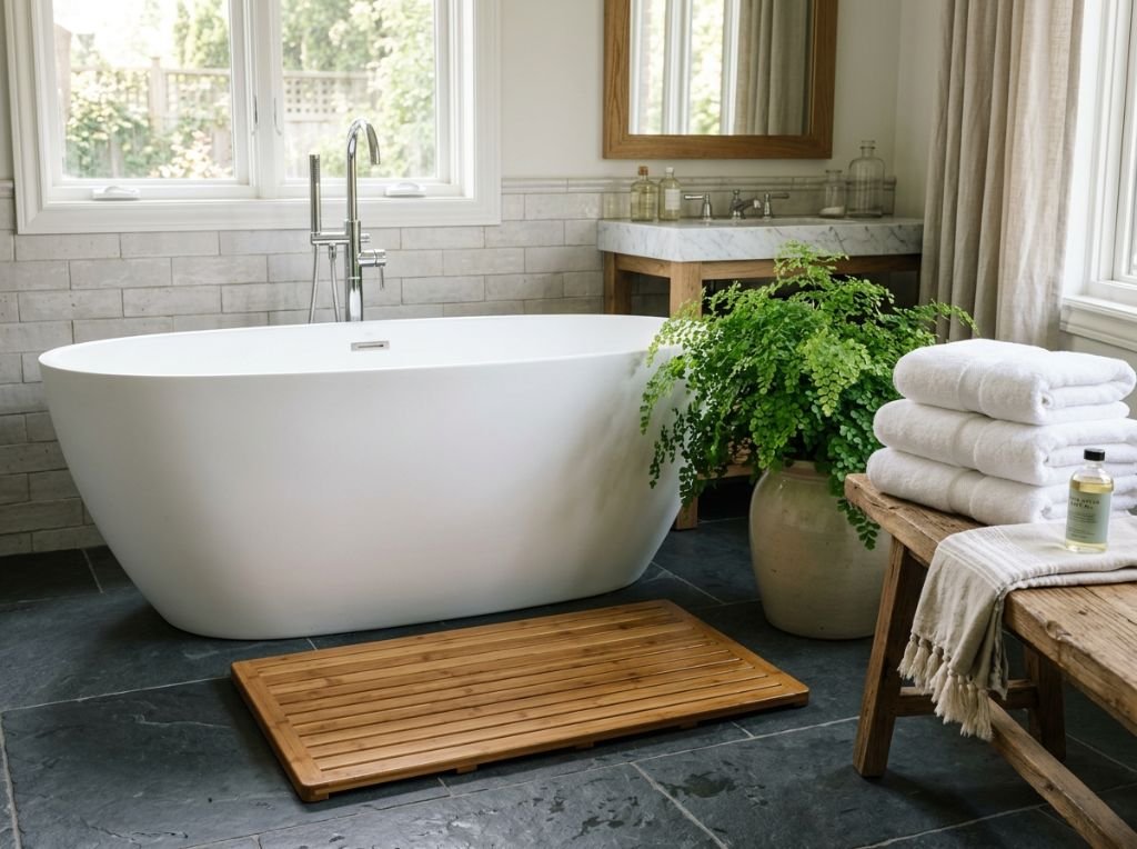 A stunning, high-resolution 4: - Sustainable & Stylish: Top Bamboo Bath Mats for an Eco-Conscious Home