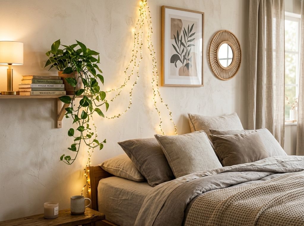 A stunning, high-resolution 4: - The Enchanted Indoor Garden: Best Nature-Inspired Lights for a Magical Bedroom Aestheti