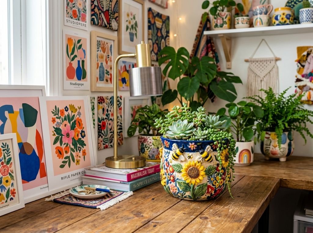 A stunning, high-resolution 4: - Whimsical & Artistic Planters to Add Personality to Your Workspace