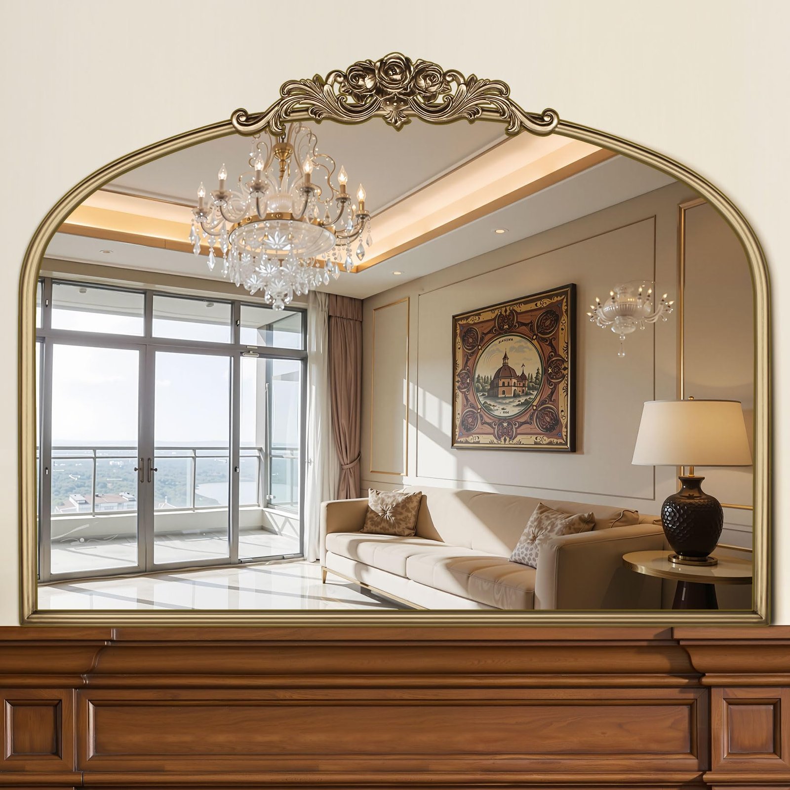 Product - Grand Entryways and Mantels: Best Oversized Gold Baroque Mirrors for a Bold Statement