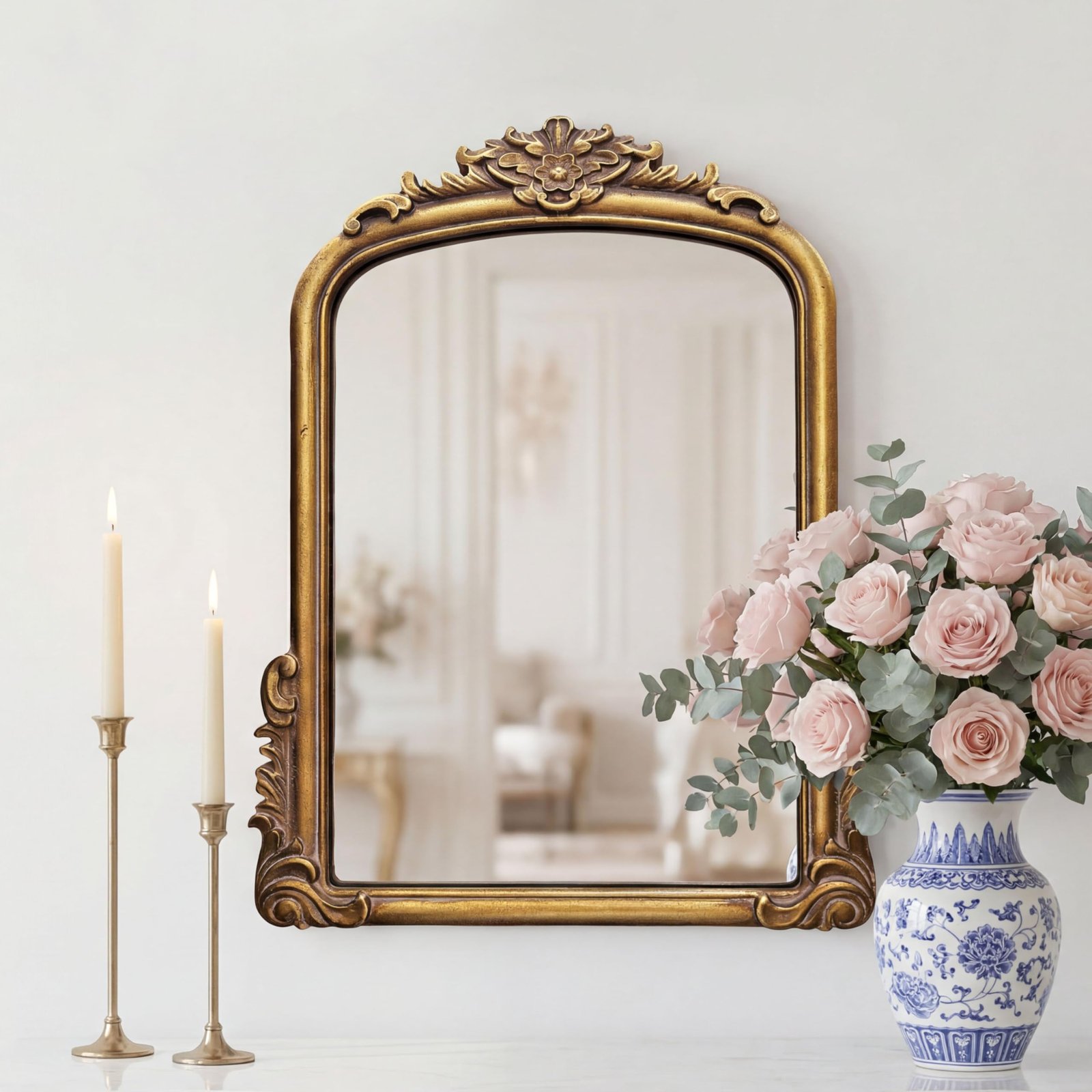 Product - Grand Entryways and Mantels: Best Oversized Gold Baroque Mirrors for a Bold Statement