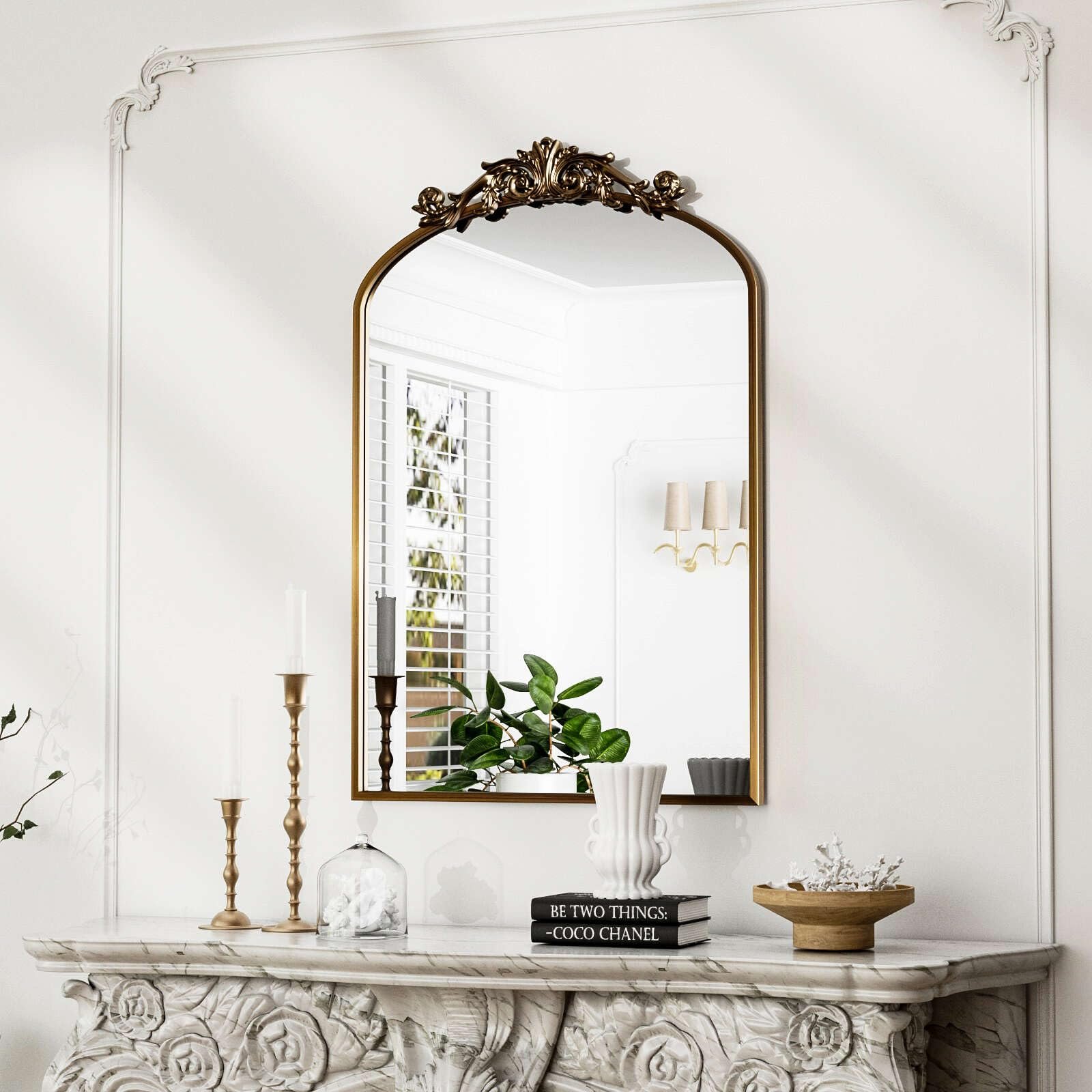 Product - Grand Entryways and Mantels: Best Oversized Gold Baroque Mirrors for a Bold Statement
