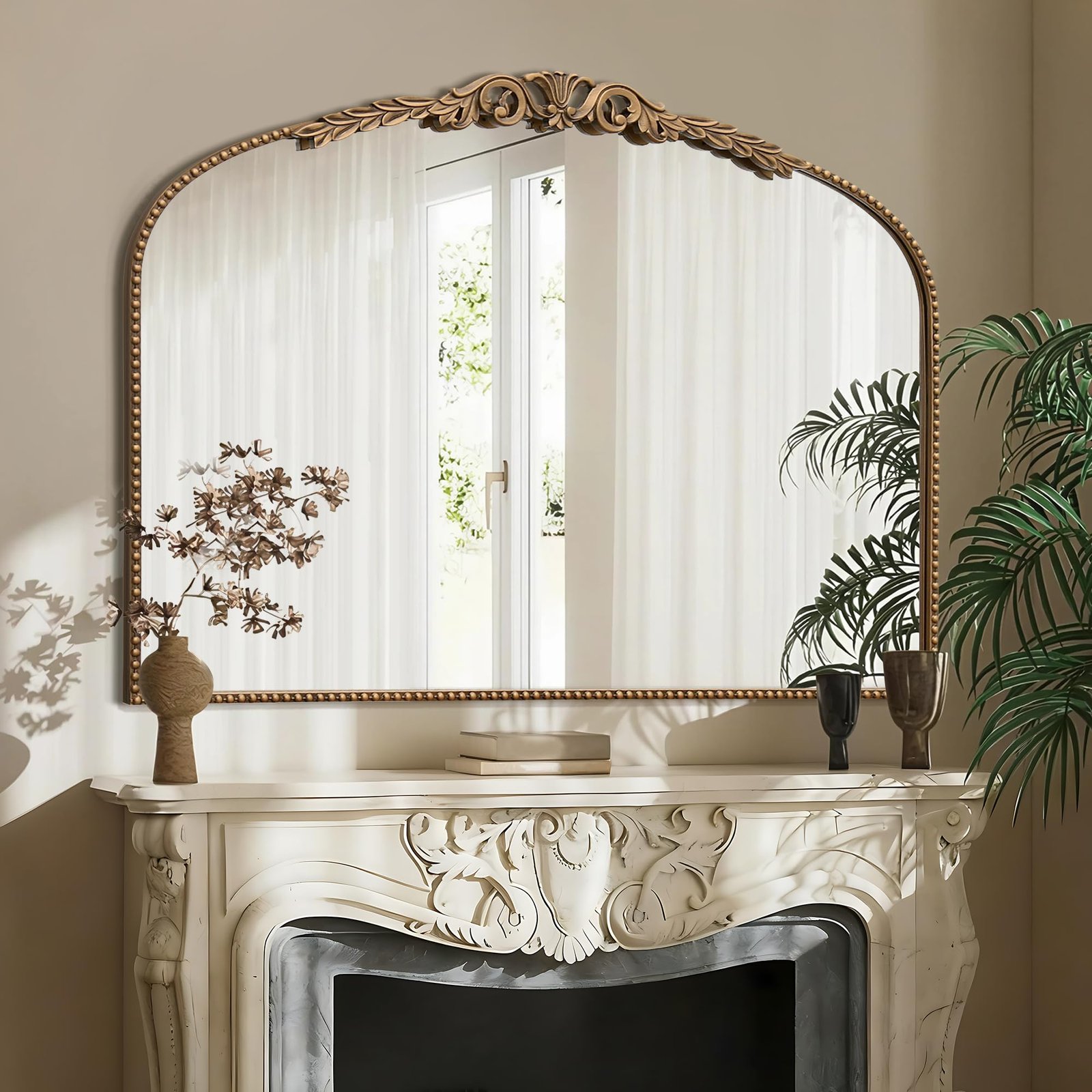 Product - Grand Entryways and Mantels: Best Oversized Gold Baroque Mirrors for a Bold Statement